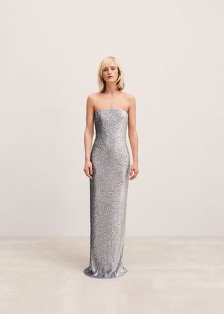 Strapless Sequined Dress 