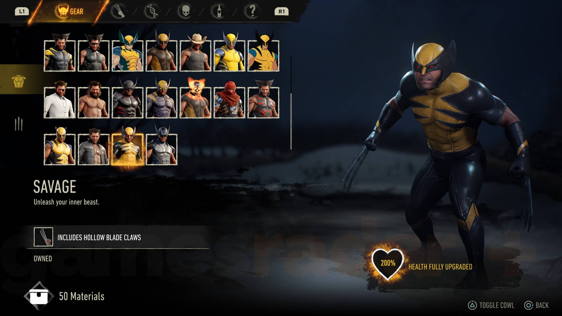 Marvel's Wolverine savage suit
