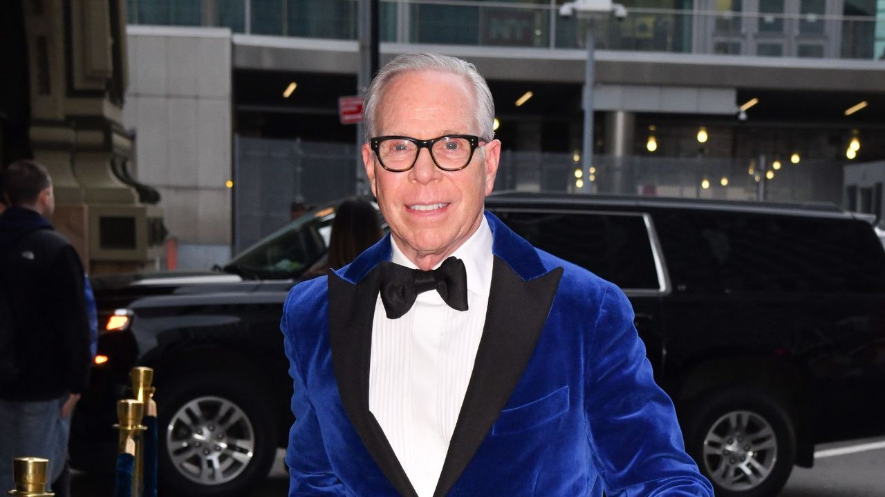 tommy hilfiger in a blue suit