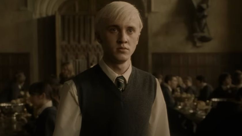 Tom Felton looking a bit shocked in Harry Potter and the Half Blood Prince.