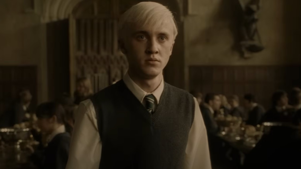 Tom Felton looking a bit shocked in Harry Potter and the Half Blood Prince.