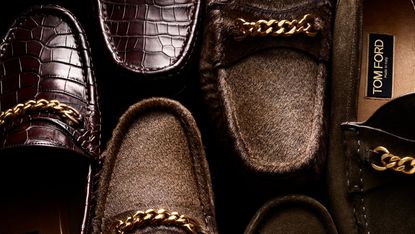 A collection of tiled Tom Ford York Driving Shoes – sone of the best driving shoes you can buy