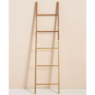 wood and gold towel ladder
