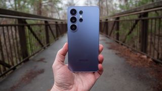 The back of the blue Samsung Galaxy S26 Ultra