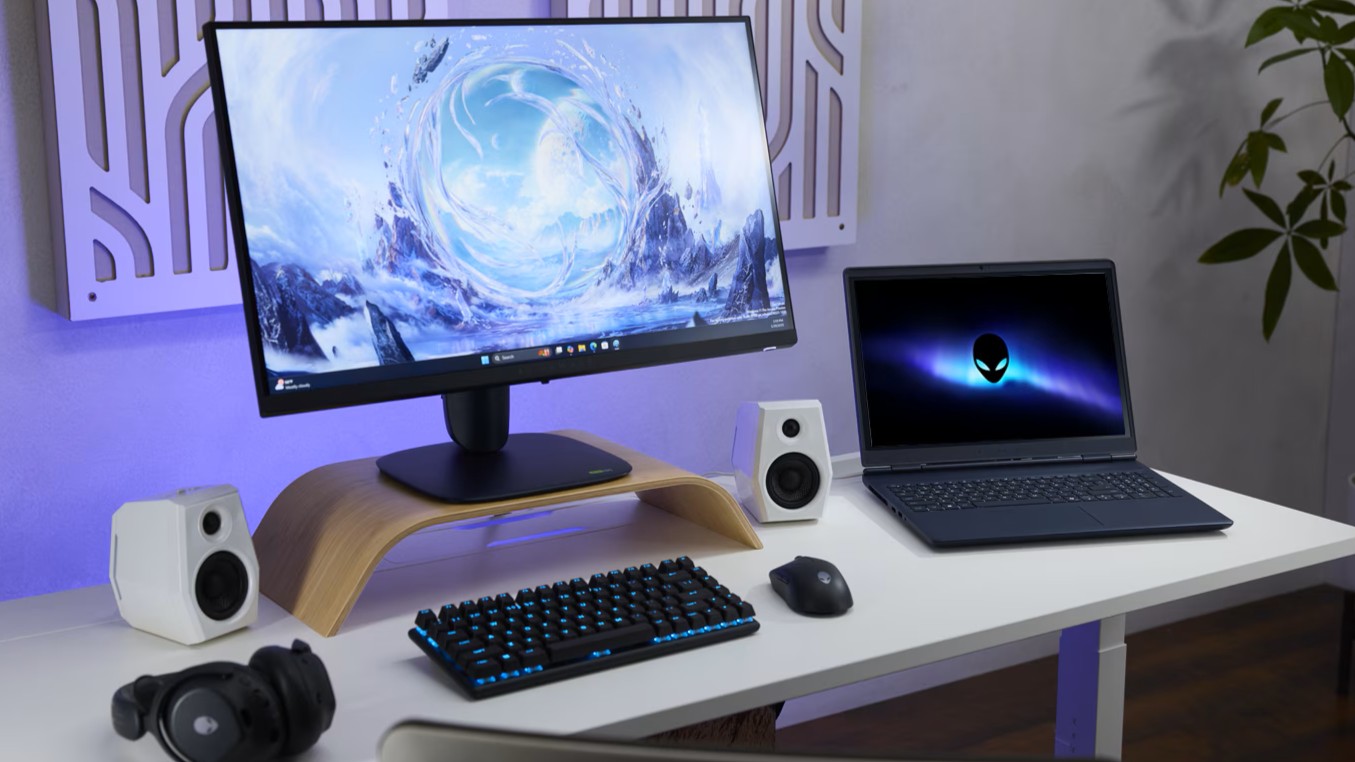 O Alienware 16 Aurora é uma imagem de estilo de vida