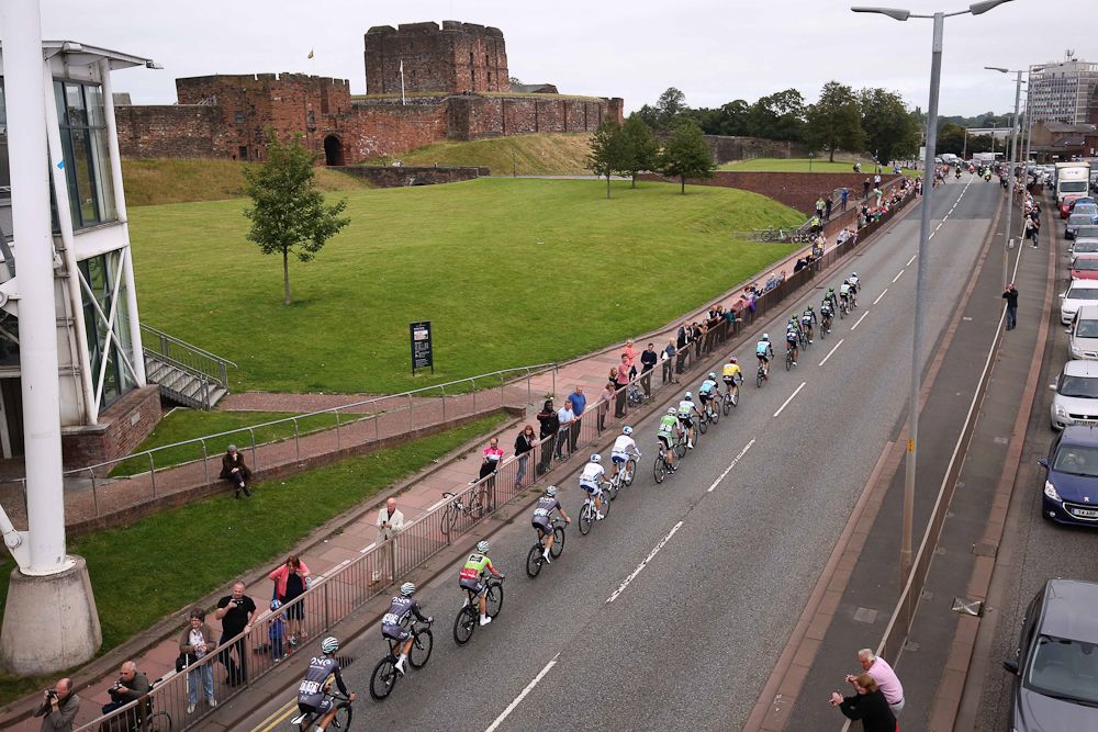 The peloton in action during stage 3 of the 2015 Tour of Britain.