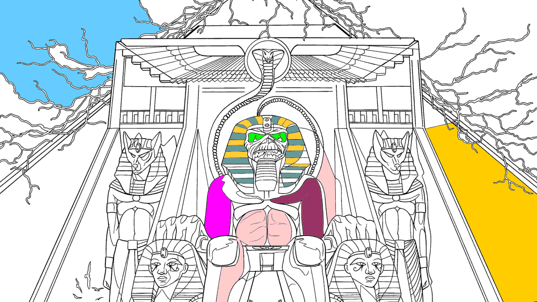 Powerslave colouring-in picture