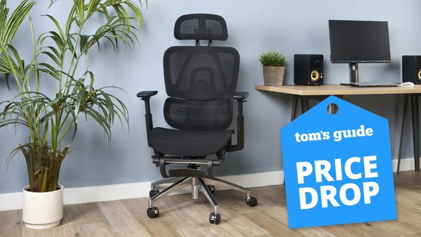 A Boulies office chair in a home office with a deal badge