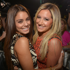 Actresses Vanessa Hudgens (L) and Ashley Tisdale attend the "Spring Breakers" Los Angeles Premiere at ArcLight Hollywood on March 14, 2013 in Hollywood, California.