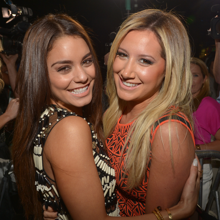 Actresses Vanessa Hudgens (L) and Ashley Tisdale attend the "Spring Breakers" Los Angeles Premiere at ArcLight Hollywood on March 14, 2013 in Hollywood, California.