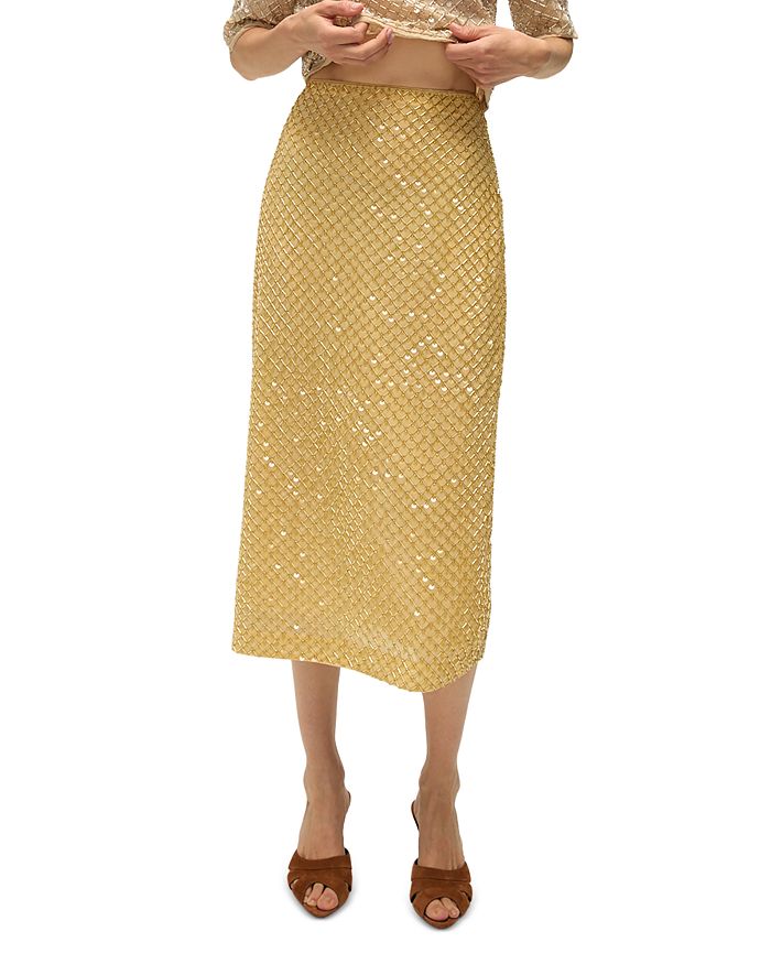 Veronica Beard, Allora Embellished Midi Skirt