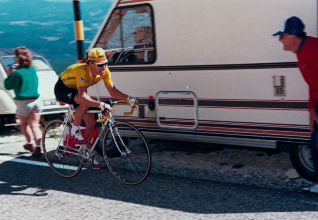 Charly Mottet wore the yellow jersey for the 1987 Tour de France time trial up Mont Ventoux
