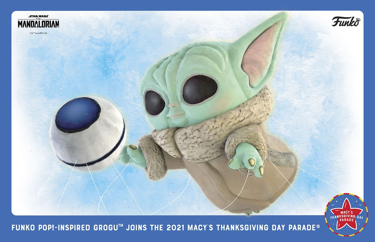 Baby Yoda from 'The Mandalorian' will soar as Macy’s Thanksgiving Day Parade bal..