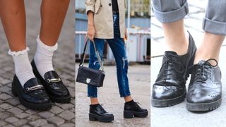 Street Style images of dark academic style shoes