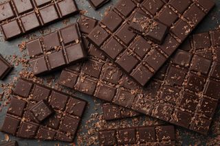 Close up of dark chocolate as a healthier sweet option