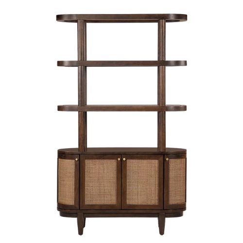 Anthropologie, Canggu Acacia Cane Curved Shelving