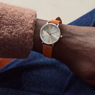 brown strap watch