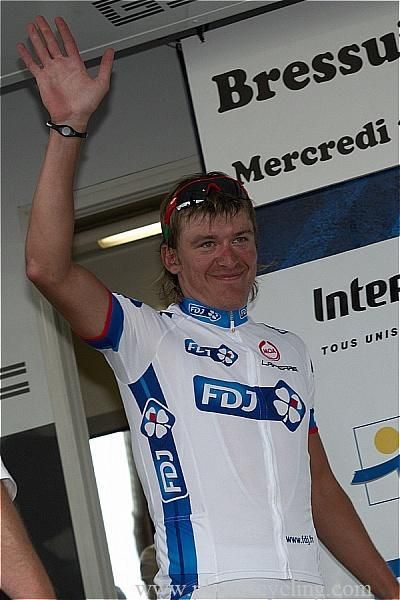 Yauheni Hutarovich (FDJ) on the podium