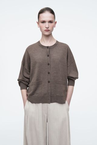 Merino Wool Crew-Neck Cardigan