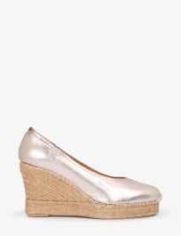 Scoop Leather Espadrille - Champagne