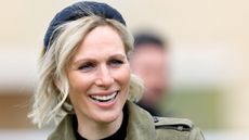 Zara Tindall attends day 2 of the April Meeting at Cheltenham Racecourse in 2024