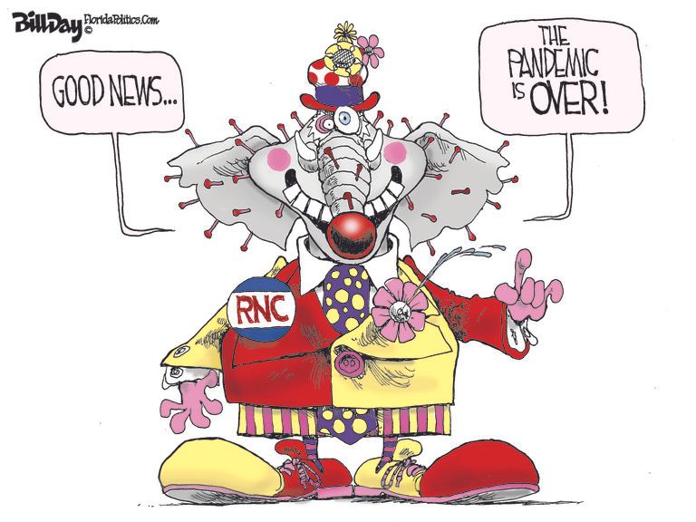 Political Cartoon U.S. RNC GOP COVID