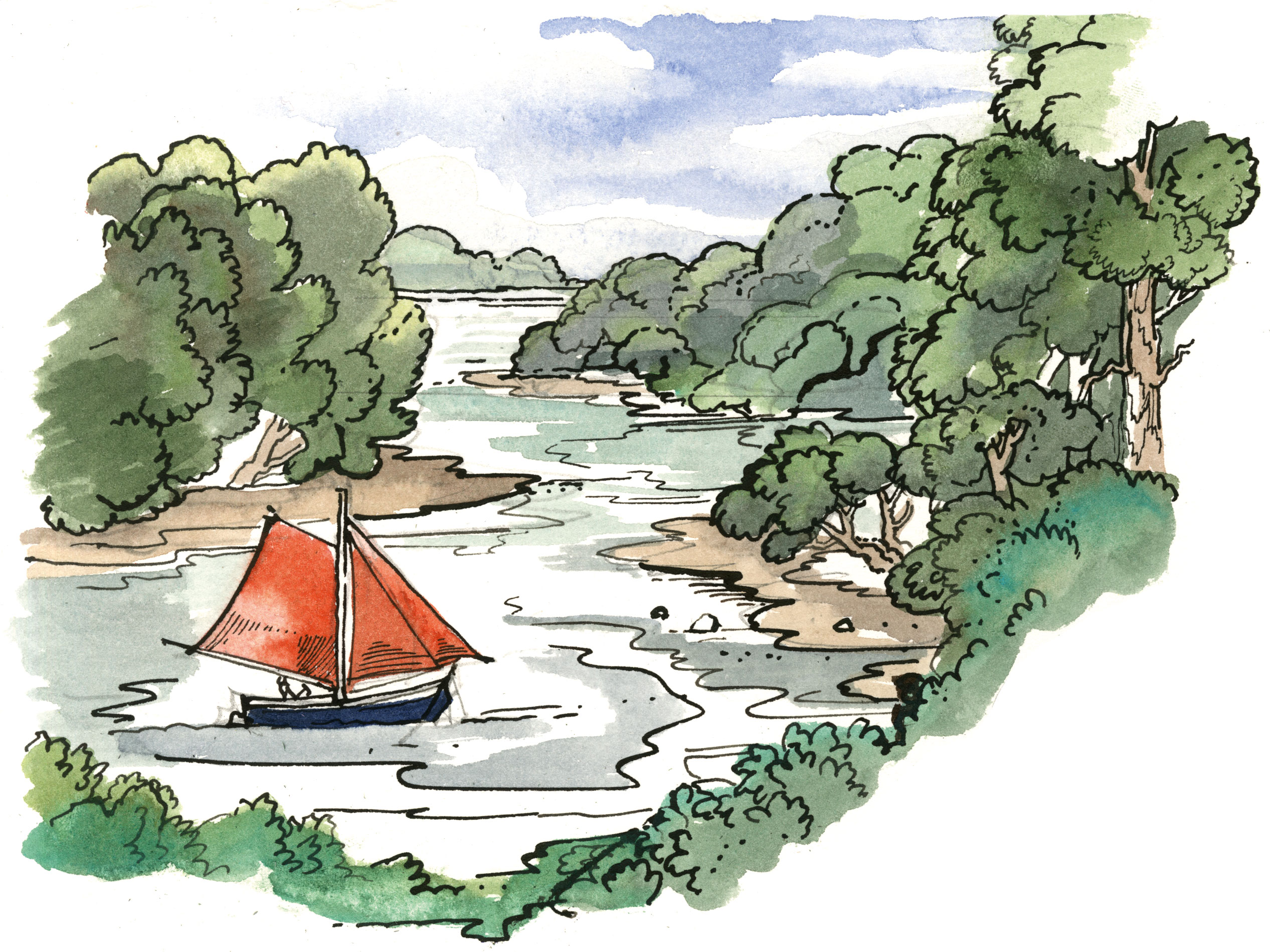 Daphne Du Maurier house illustrations by Matthew Rice December 2025