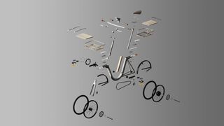 Exploded view of city e-bike