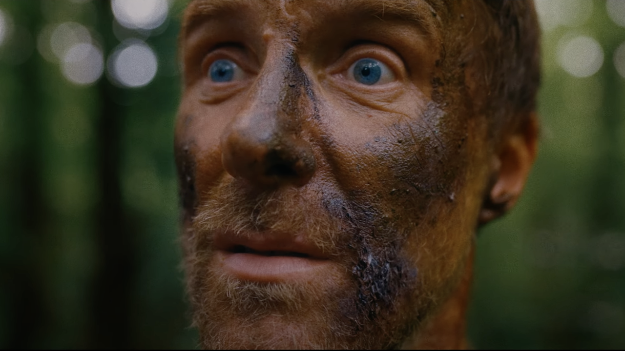A still from the film Game, featuring Sleaford Mod’s Jason Williamson looking unhinged