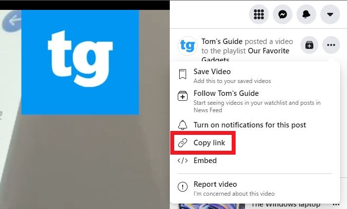 How to download Facebook videos on desktop - copy link