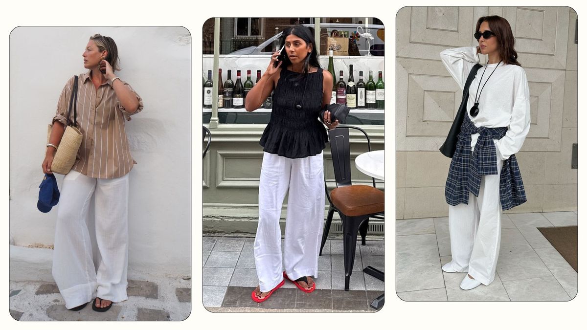 Fashion People Aren't Packing Away Their White Linen Trousers Just Yet—Here's How They're Styling Them Until Early Autumn
