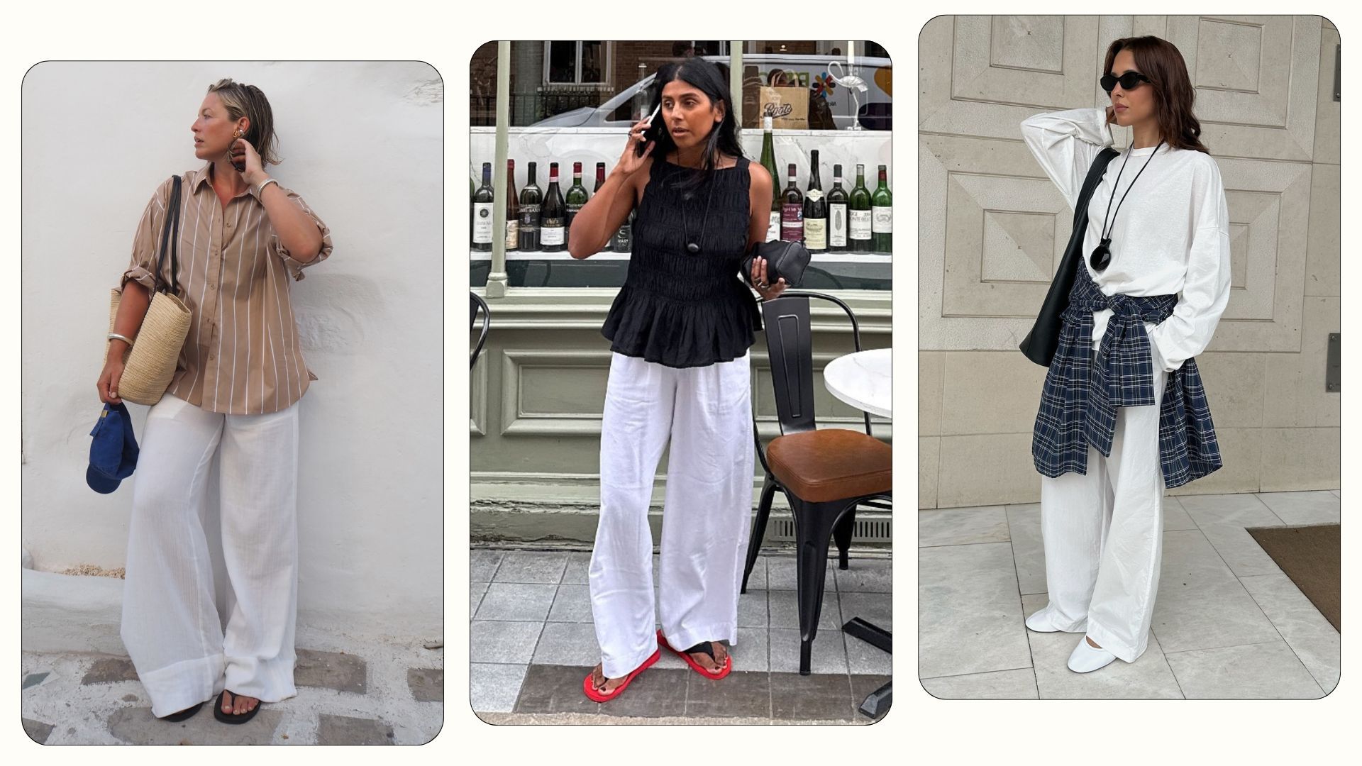 Fashion People Aren't Packing Away Their White Linen Trousers Just Yet—Here's How They're Styling Them Until Early Autumn