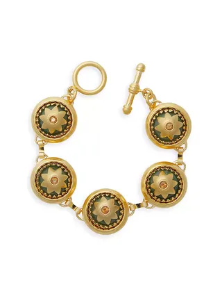 Cindy 24k-Gold-Plated & Crystal Flower Bracelet