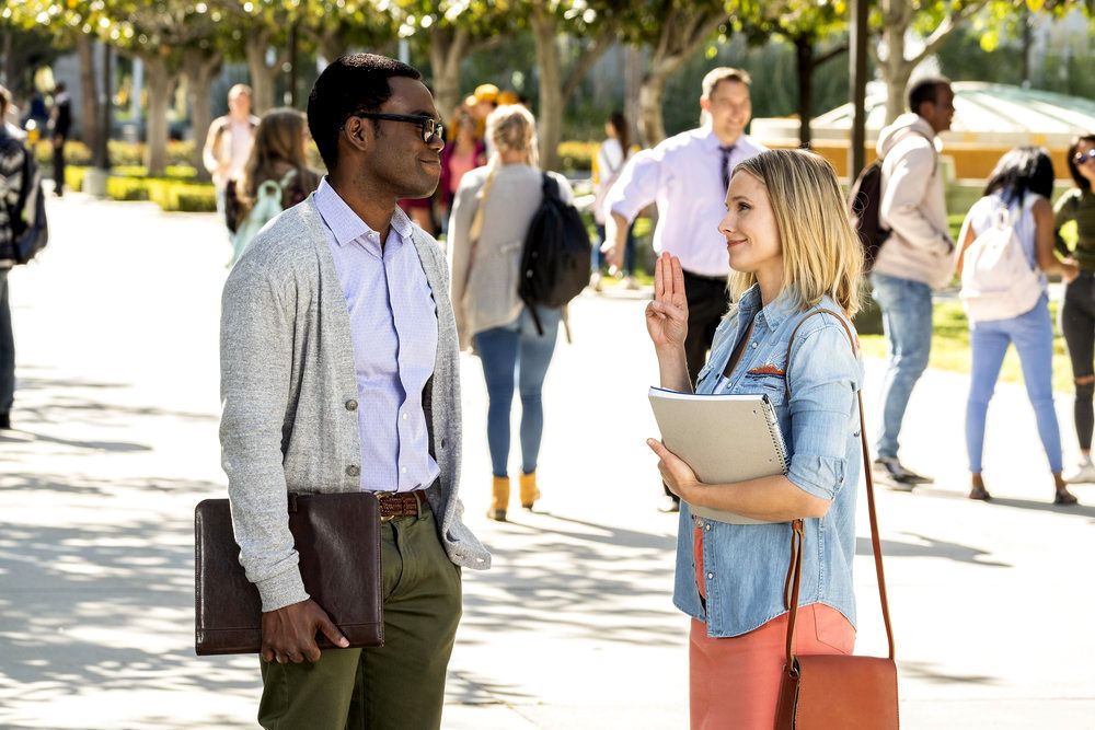 William Jackson Harper and Kristen Bell.