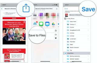 To turn an email into a PDF, tap the share button, then select the app you want to save or share your PDF.