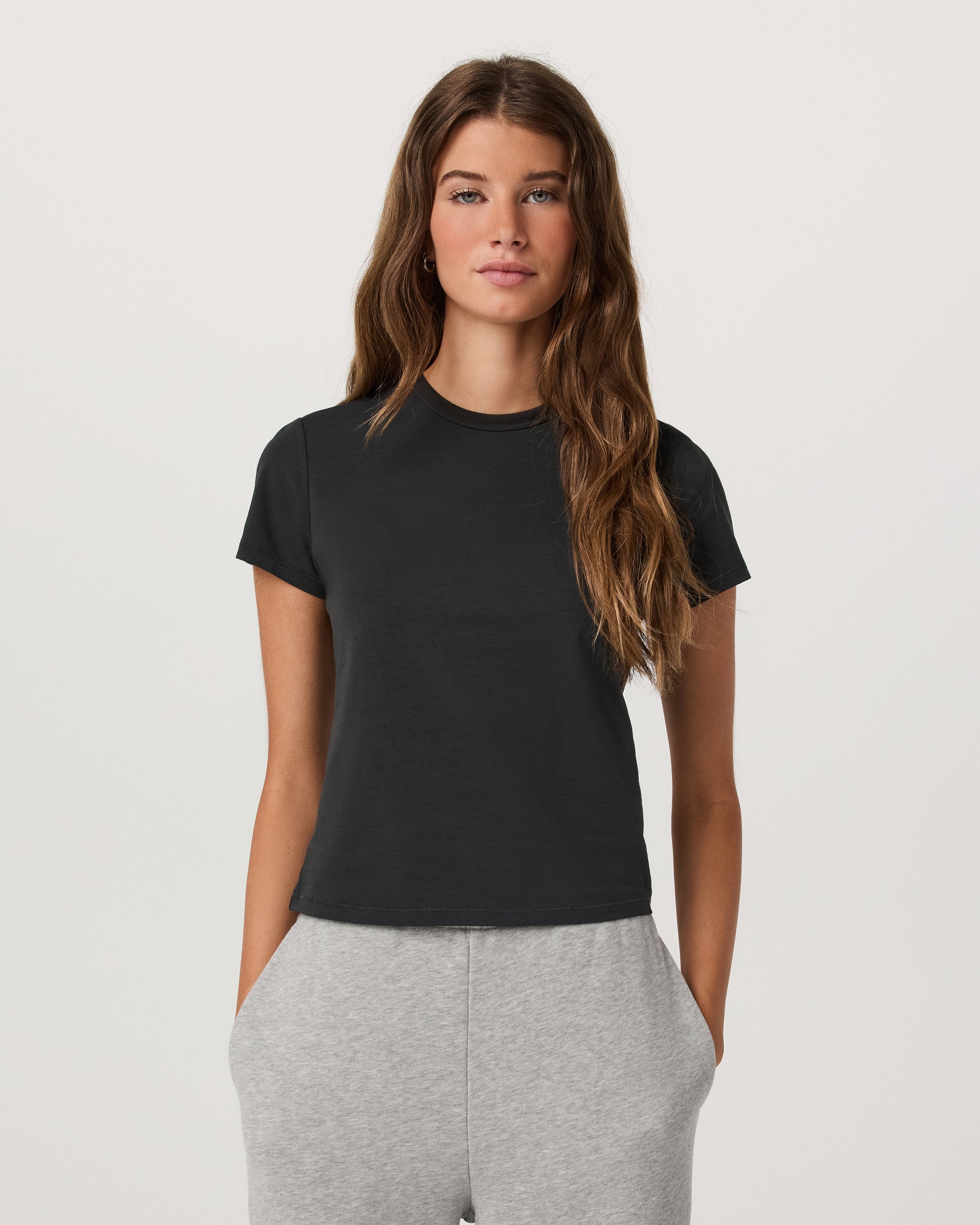 Short Sleeve Feather Classic Tee - Washed Black - Xxs