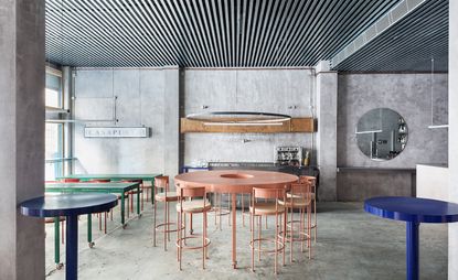 Restaurant area in Casaplata, Seville, Spain