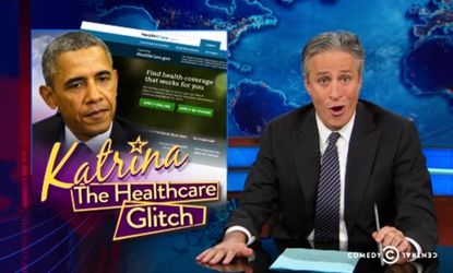 Jon Stewart dismisses Obama's Katrina