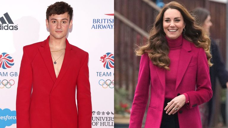 Tom Daley steals style tips from Kate Middleton as they opt for color block looks