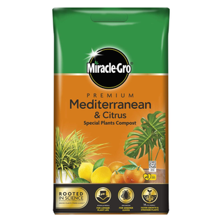 Miracle-Gro Premium Mediterranean & Citrus Compost on white background