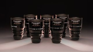 Product image of the Ultra Panatar II lens series on a black background