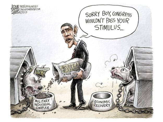 Obama cartoon stimulus military economy | The Week