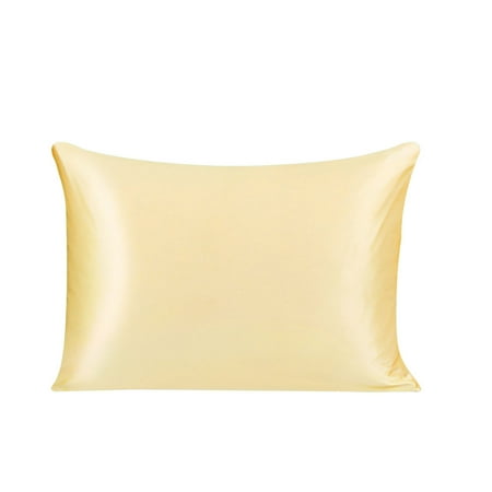 Unique Bargains Mulberry Silk Pillowcase for Skin 25 Momme Gold Tone Standard
