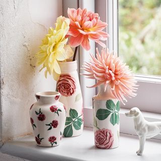 pink rose vase with flower