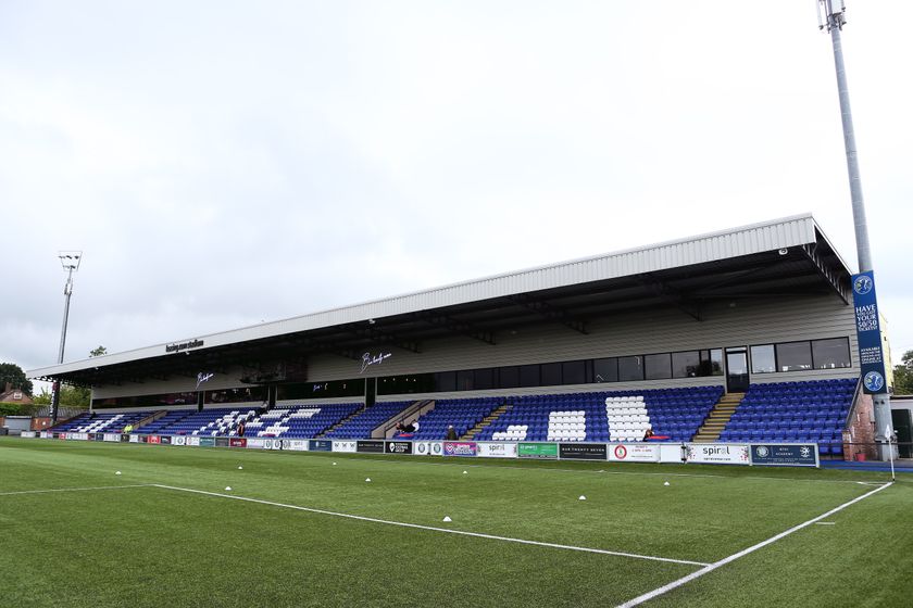 MACCLESFIELD, ENGLAND - JULY 13: General view inside the stadium prior to the Pre-Season Friendly match between Macclesfield and Blackburn Rovers XI at Leasing.com Stadium on July 13, 2024 in Macclesfield, England. (Photo by Charlotte Tattersall/Getty Images)