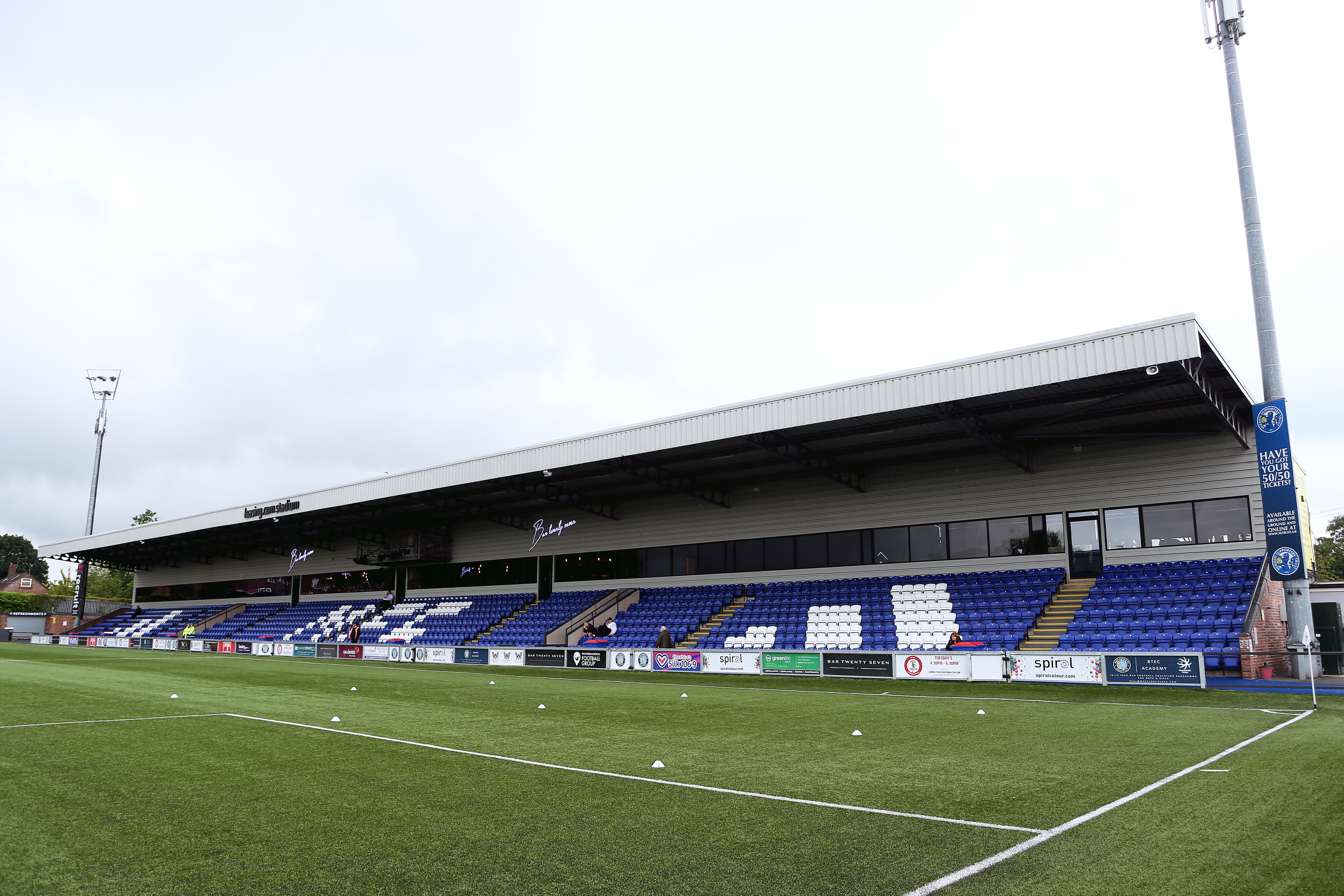 MACCLESFIELD, ENGLAND - JULY 13: General view inside the stadium prior to the Pre-Season Friendly match between Macclesfield and Blackburn Rovers XI at Leasing.com Stadium on July 13, 2024 in Macclesfield, England. (Photo by Charlotte Tattersall/Getty Images)