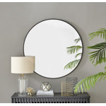 Latitude Run Alcantera Round Metal Frame Wall Mirror Simple and Elegant Modern Design & Reviews | Wayfair.co.uk