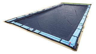 blue rectangular winter pool cover
