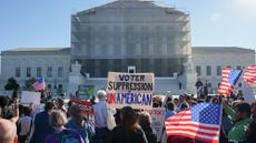 Demonstrators outside the US Supreme Court