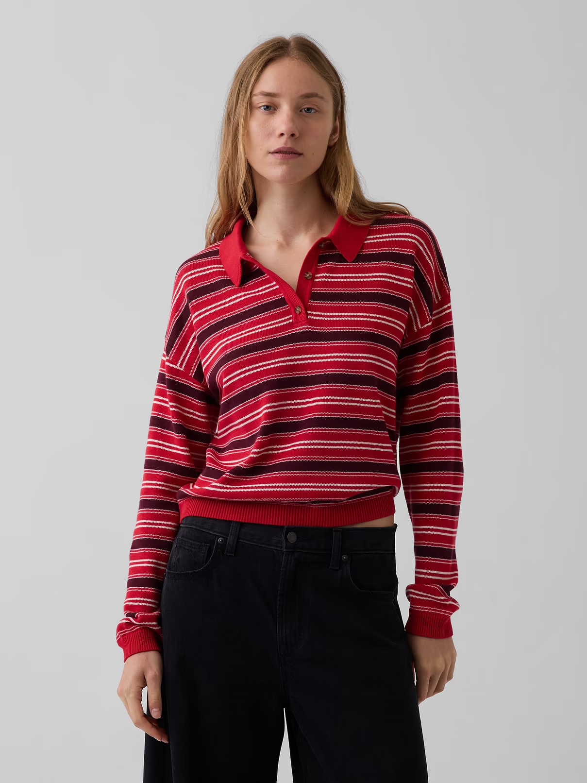 Gap, 100% Cotton Relaxed Polo Sweater